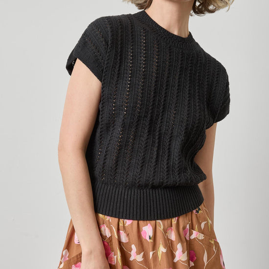 Novelty Stitch Wedge Sweater Womens Sweater Black A1
