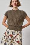 Novelty Stitch Wedge Sweater Womens Sweater Olive A1