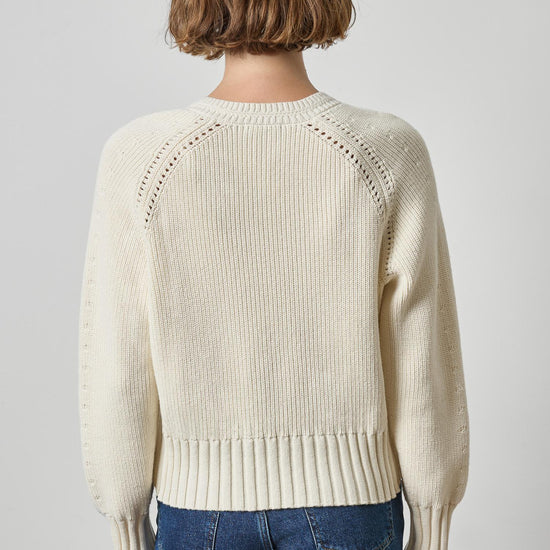 Textured V-Neck Saddle Sweater Womens Sweater Rope A2