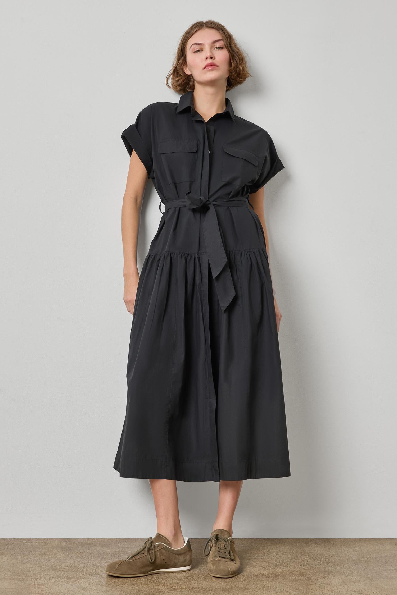 Cuffed Sleeve Maxi Shirt Dress – Lilla P