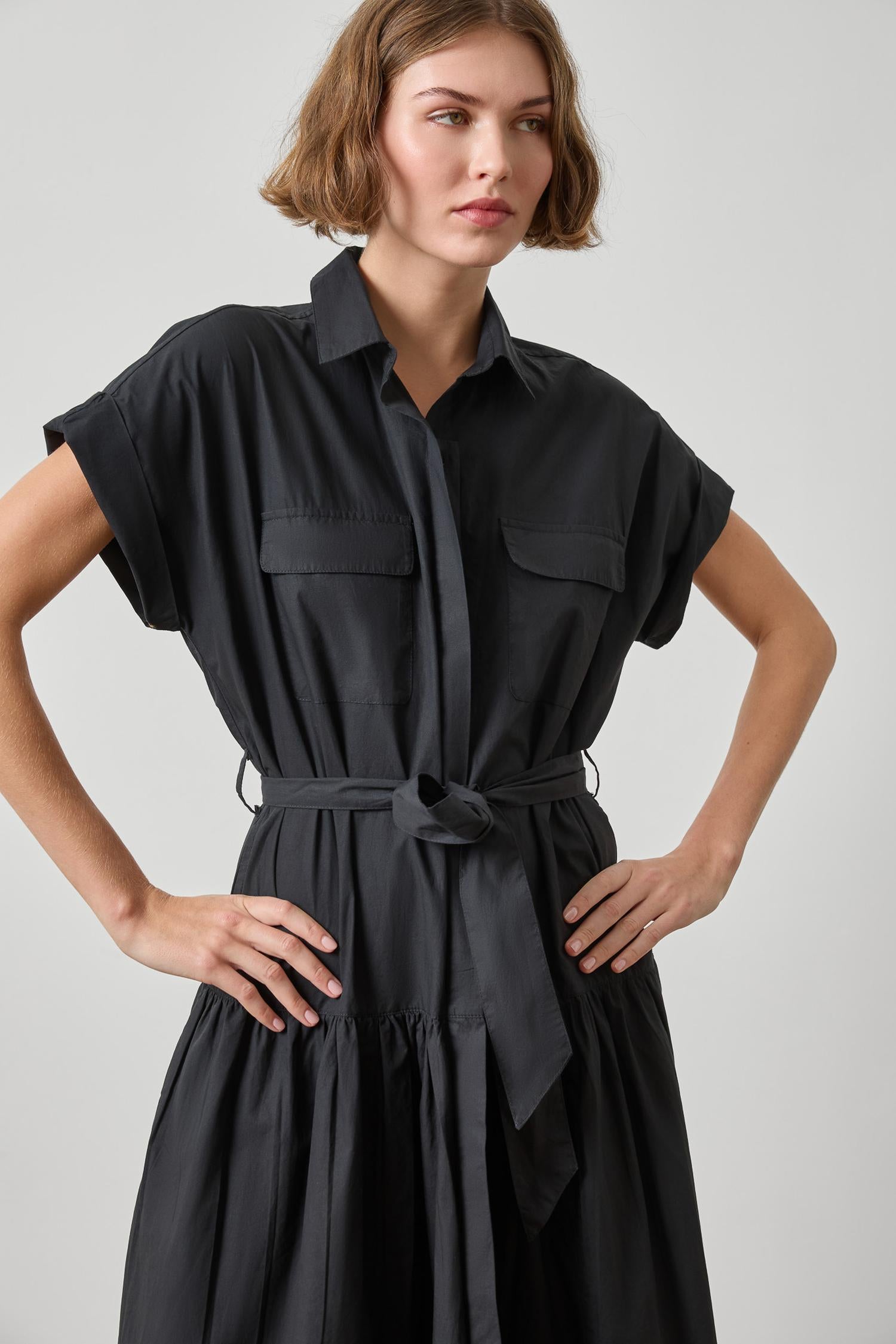 Cuffed Sleeve Maxi Shirt Dress – Lilla P
