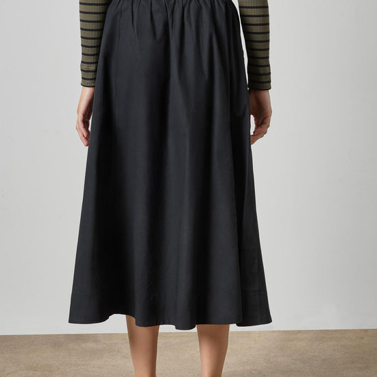 Elastic Waist Paneled Skirt Womens Skirt Black A2