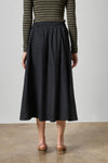 Elastic Waist Paneled Skirt Womens Skirt Black A2