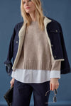 Sherpa Lined Jean Jacket Womens Jacket Dark Wash Blue C1