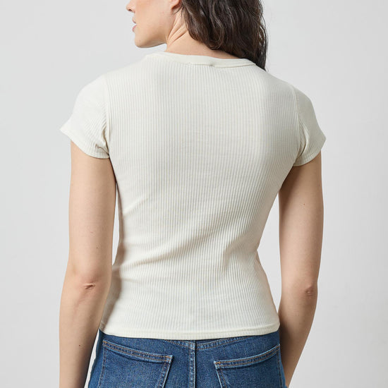 Ribbed Short Sleeve Crew Womens Top Rope A2