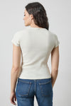 Ribbed Short Sleeve Crew Womens Top Rope A2