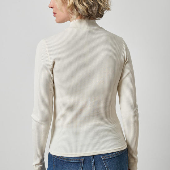 Ribbed Long Sleeve Mock Womens Top Rope A2