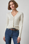 Button Front Ribbed Cardigan Womens Top Rope A1