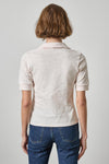 Elbow Sleeve Collared Split Neck in color Tearose Image A2