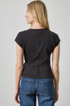 Tie Front Tee in color Black Image A2
