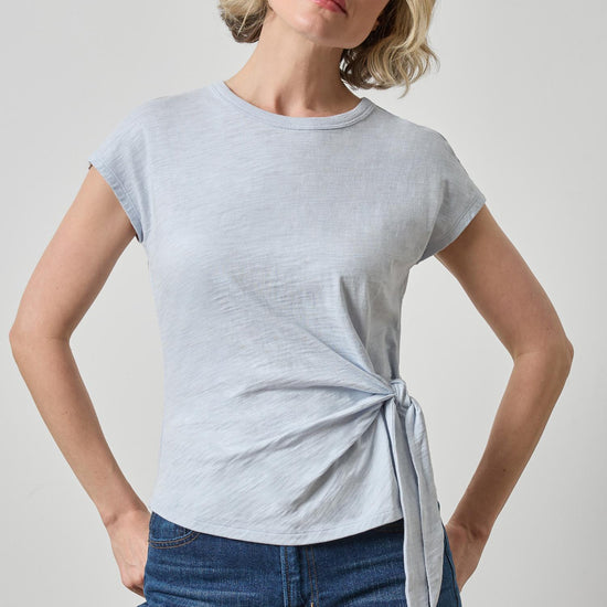 Tie Front Tee in color Glacier Image A1
