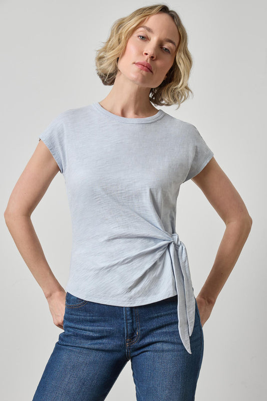 Tie Front Tee in color Glacier Image A1