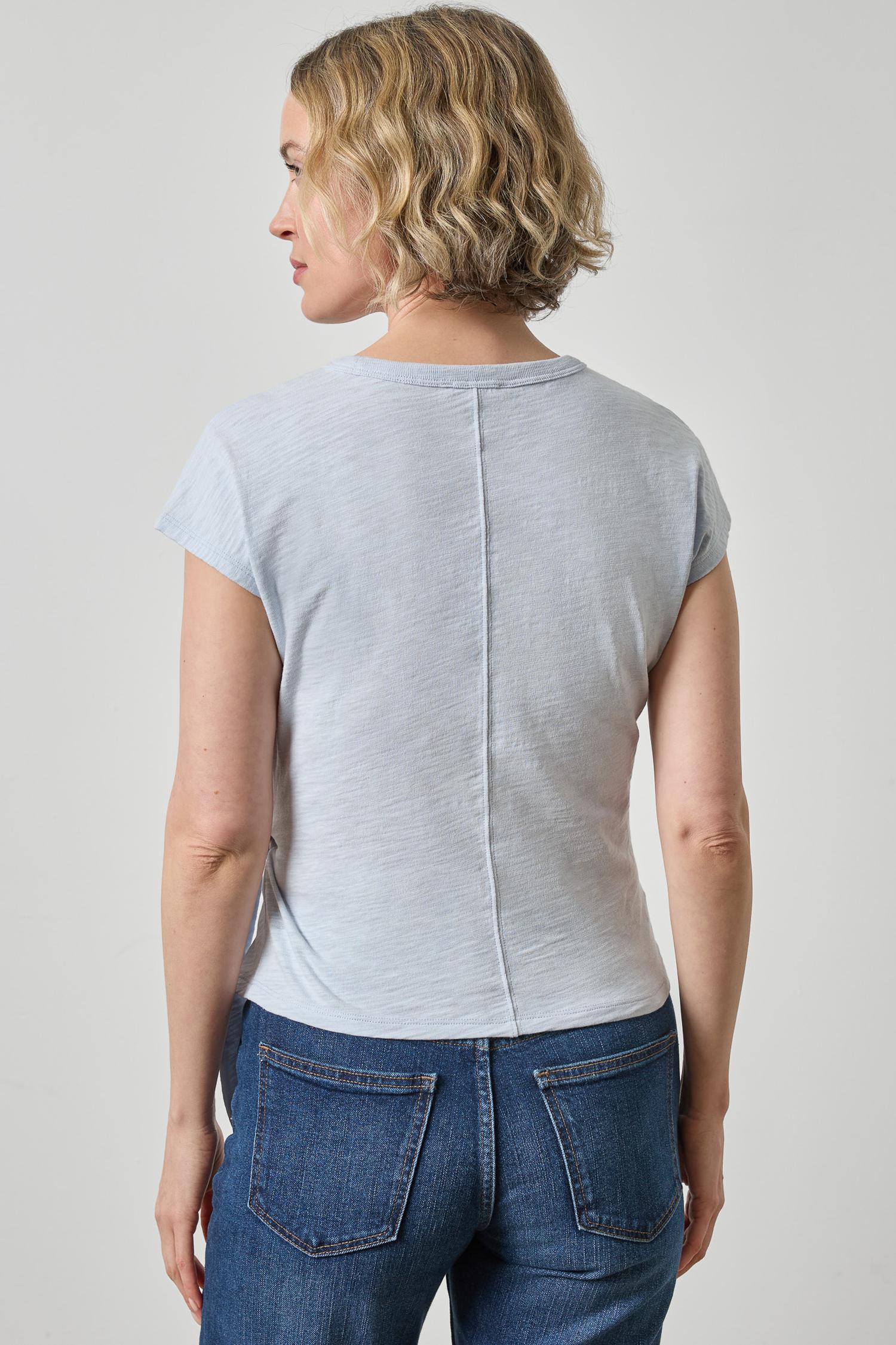 Tie Front Tee in color Glacier Image A2