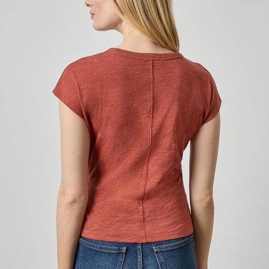 Tie Front Tee in color Henna Image A2