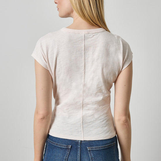 Tie Front Tee in color Tearose Image A2