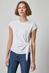 Tie Front Tee in color White Image A1
