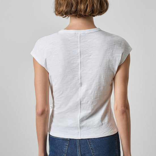 Tie Front Tee in color White Image A2