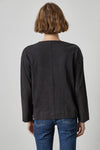 Keyhole Easy Cuffed Tee Womens Top Black A2