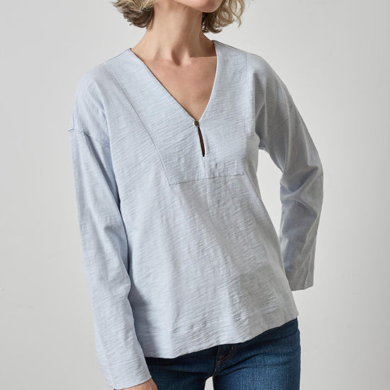 Keyhole Easy Cuffed Tee Womens Top Glacier A1