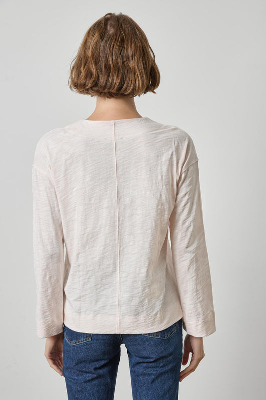 Keyhole Easy Cuffed Tee Womens Top Tearose A2