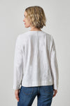 Keyhole Easy Cuffed Tee Womens Top White A2