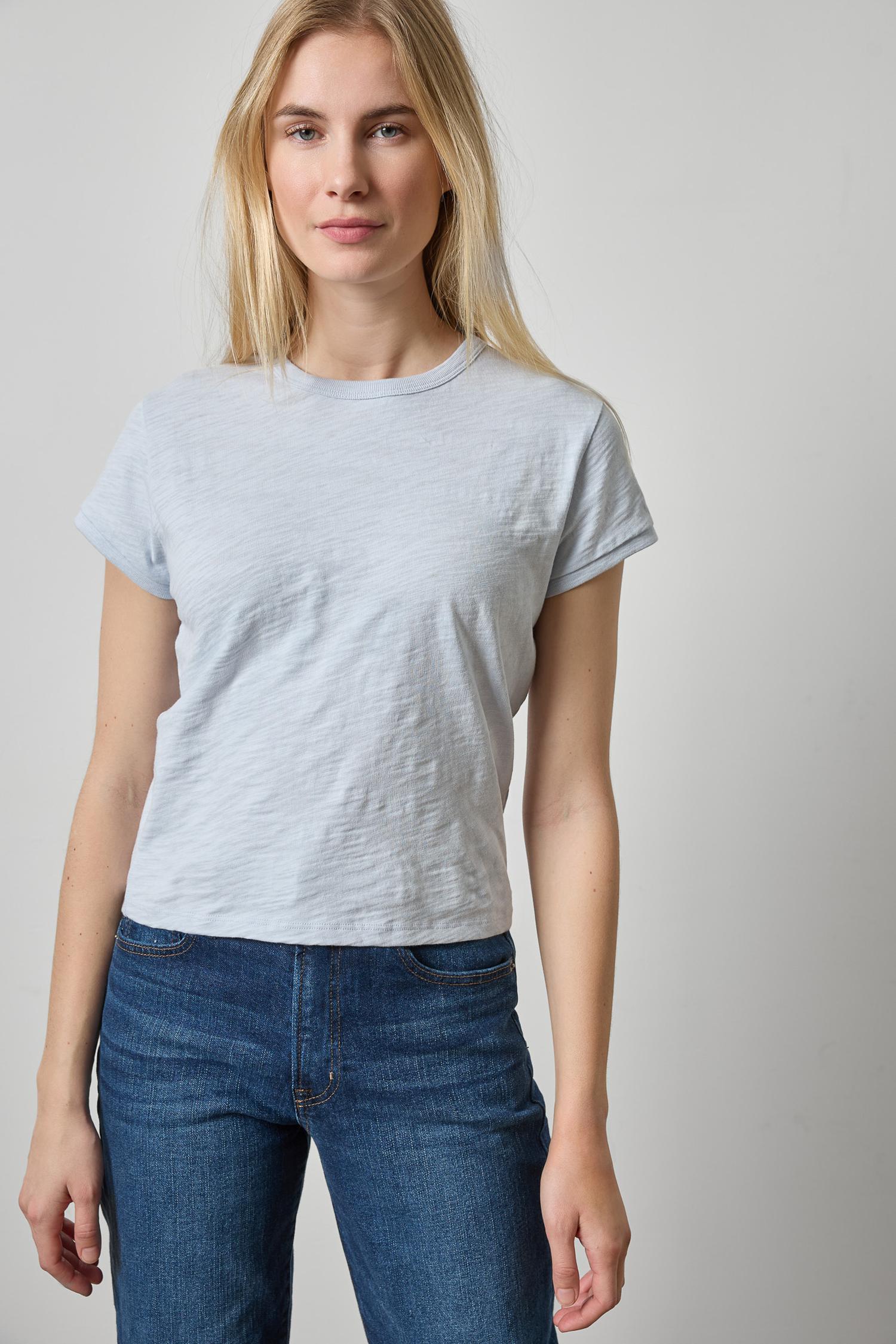 Boxy Cap Sleeve in color Glacier Image A1
