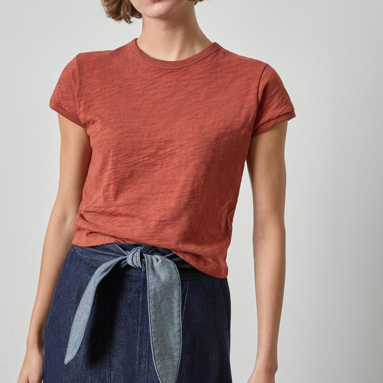 Boxy Cap Sleeve in color Henna Image A1