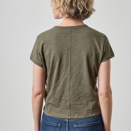 Boxy Cap Sleeve in color Olive Image A2