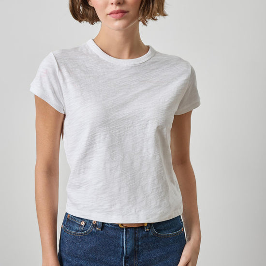 Boxy Cap Sleeve in color White Image A1