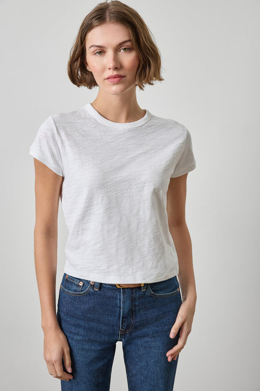 Boxy Cap Sleeve in color White Image A1