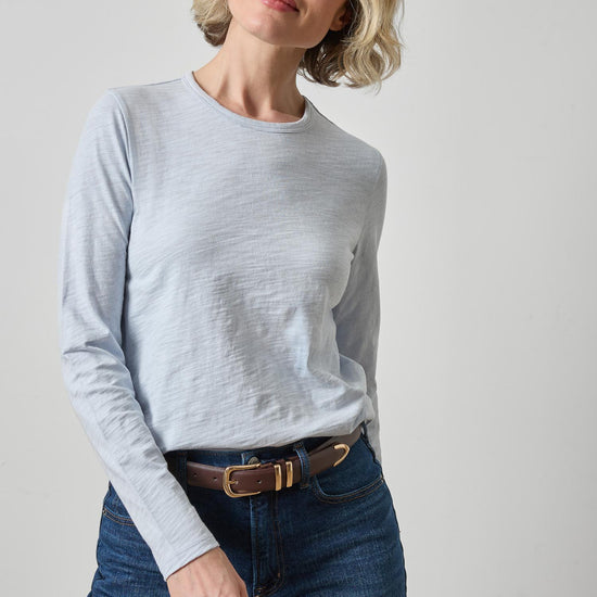 Long Sleeve Crewneck in color Glacier Image A1