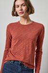 Long Sleeve Crewneck in color Henna Image A3