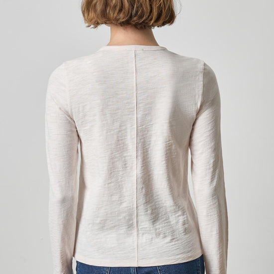 Long Sleeve Crewneck Womens Top Tearose A2