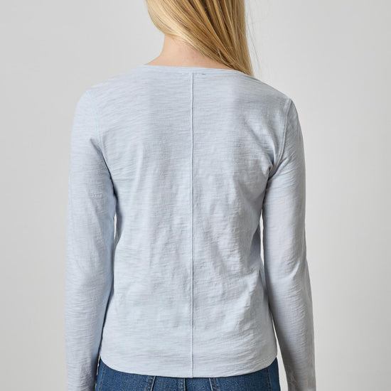 Long Sleeve V-Neck in color Glacier Image A2