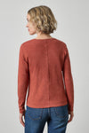Long Sleeve V-Neck in color Henna Image A2