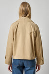Double Breasted Short Trench Womens Jacket Khaki A2