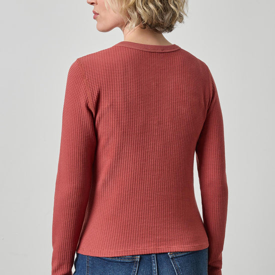 Slim Long Sleeve Crew Womens Top Henna A2