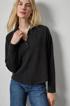 Raglan Polo Womens Top Black A1