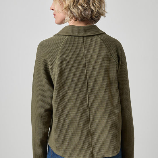 Raglan Polo Womens Top Olive A2