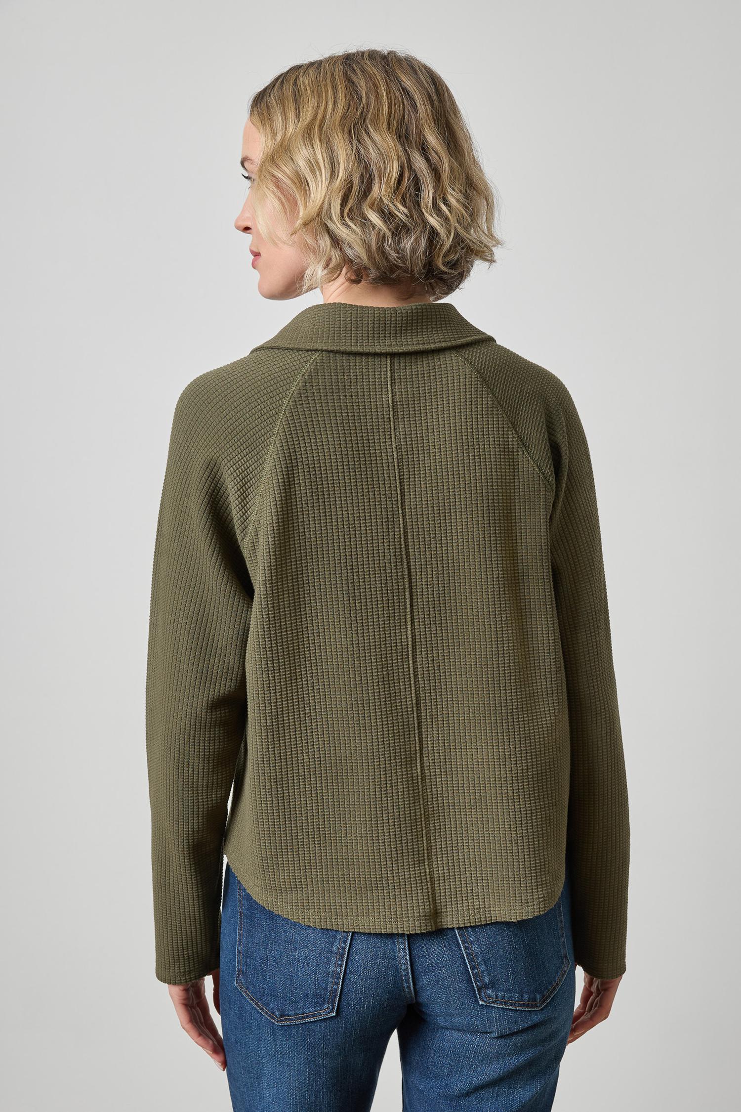 Raglan Polo Womens Top Olive A2