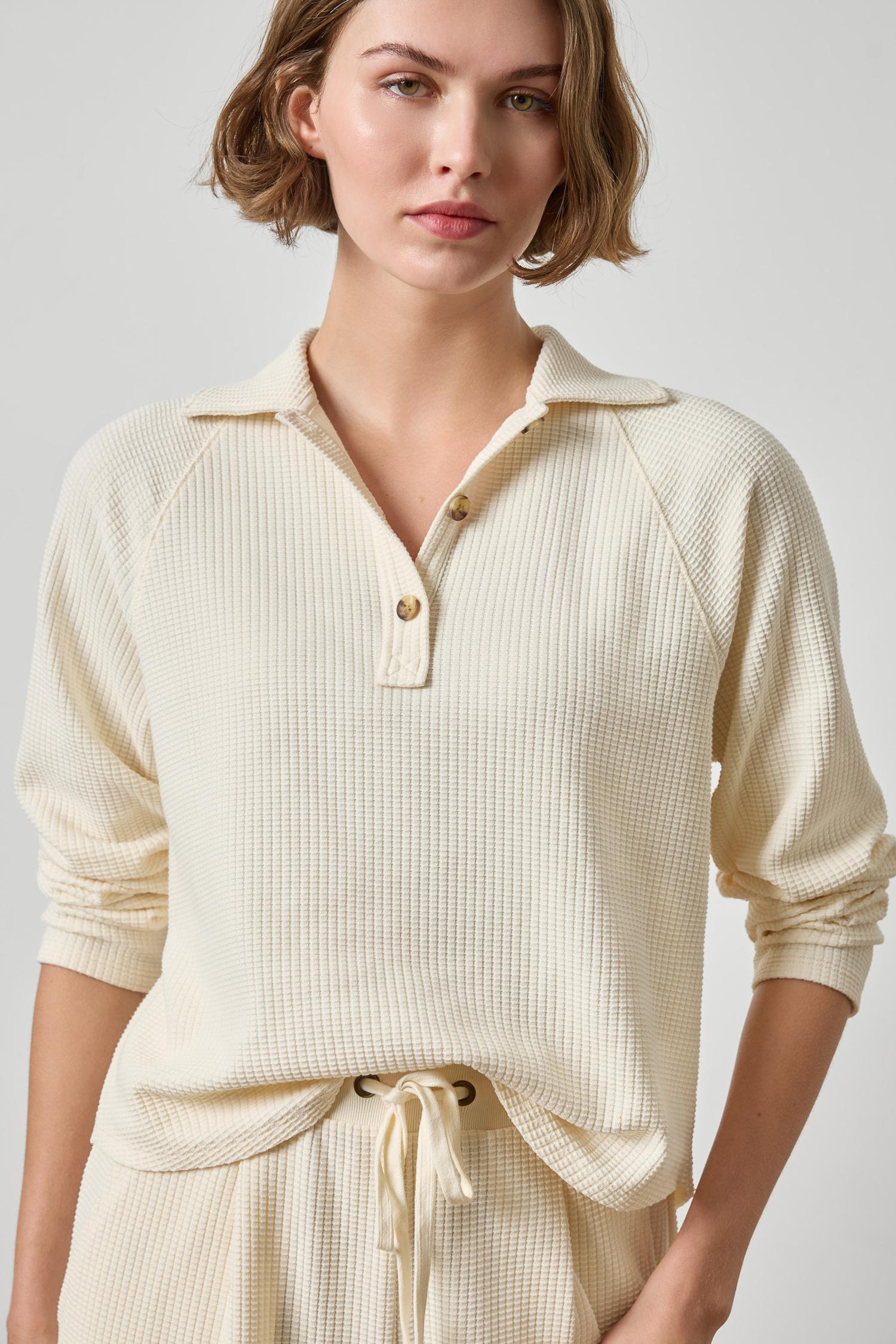 Raglan Polo Womens Top Rope A1