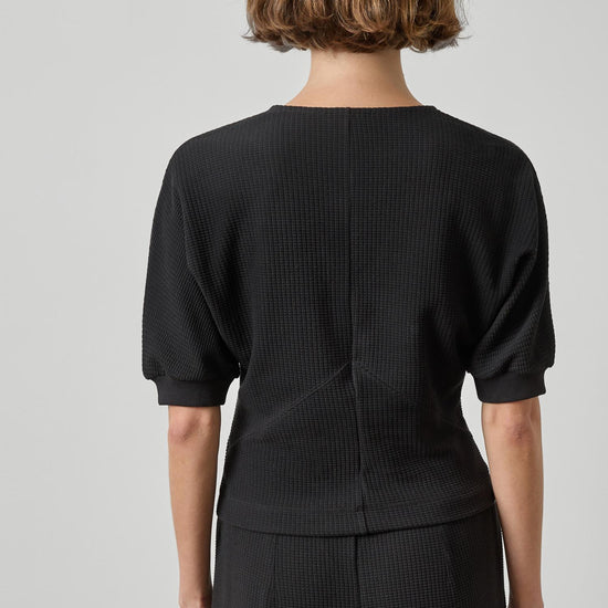 Seamed V-Neck Top Womens Top Black A2