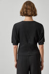 Seamed V-Neck Top Womens Top Black A2
