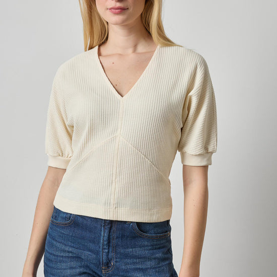 Seamed V-Neck Top Womens Top Rope A1