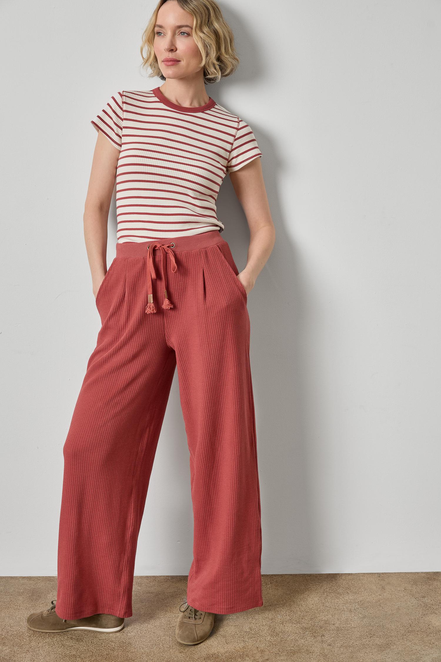 Full Length Pleated Pant Womens Pant Henna A3