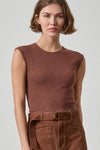 Extended Shoulder Slim Tee Womens Top Chestnut A1