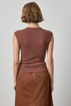 Extended Shoulder Slim Tee Womens Top Chestnut A2