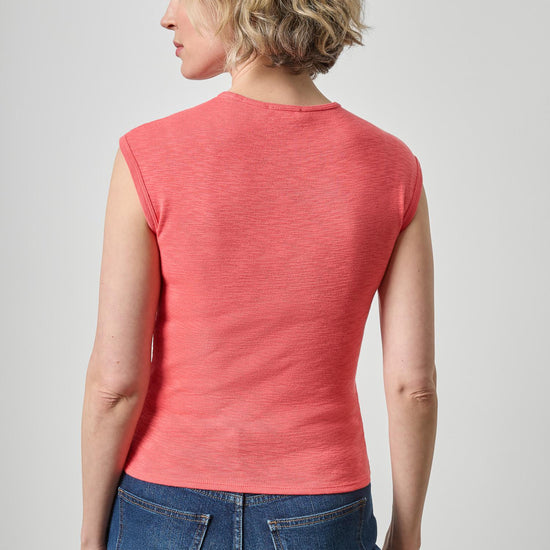 Extended Shoulder Slim Tee Womens Top Persimmon A2