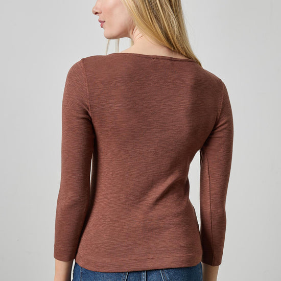 3/4 Sleeve French Tee Womens Top Chestnut A2