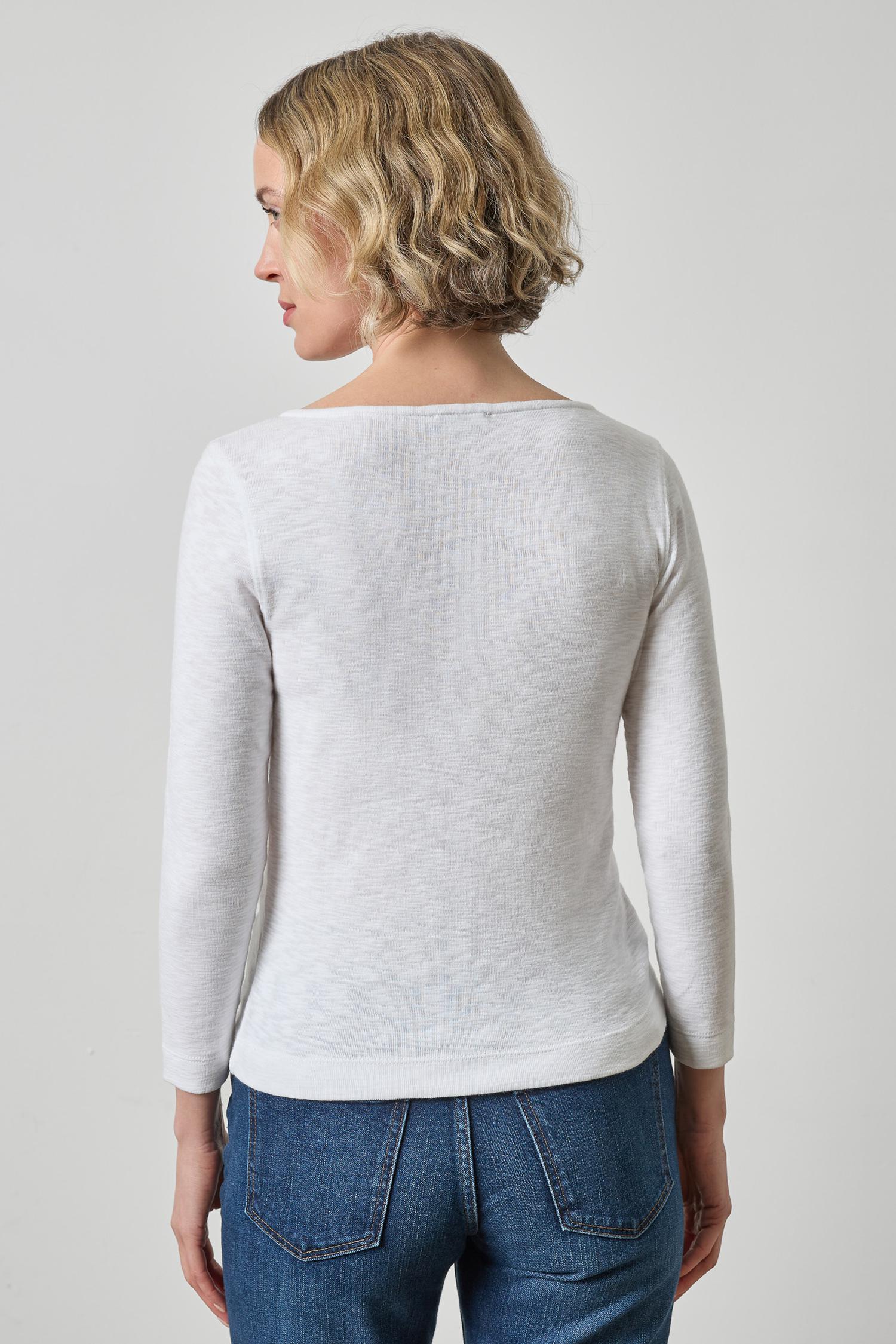3/4 Sleeve French Tee Womens Top White A2